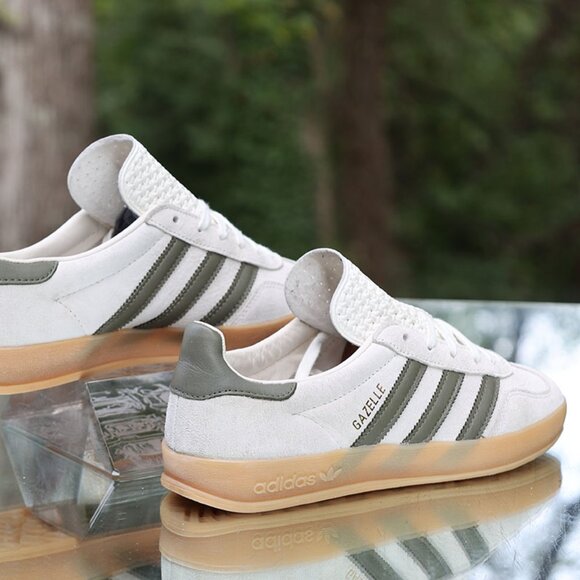 Adidas Gazelle Indoor White Olive Strata - Picture 13 of 15